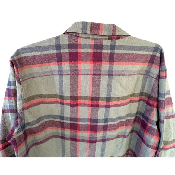 Columbia Mens Plaid Long Sleeve Button-Up Shirt L Green & Red - Picture 3 of 10